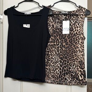 Zara Black & Leopard Tank Top (2 for 1)